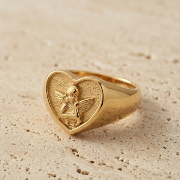 Heart Shaped Angel Ring
