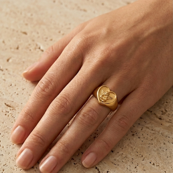 Heart Shaped Angel Ring
